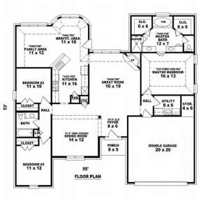 Floorplan 1 for House Plan #053-01190