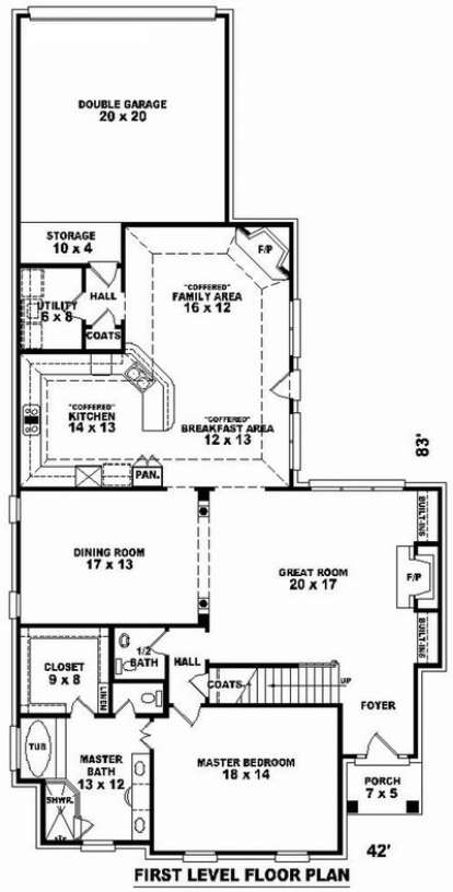 Floorplan 1 for House Plan #053-01194