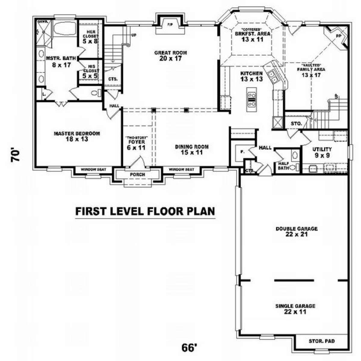 Floorplan 1 for House Plan #053-01197