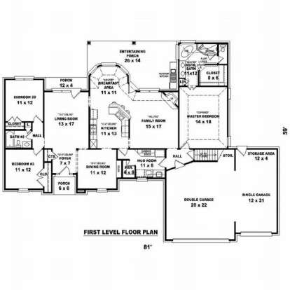 Floorplan 1 for House Plan #053-01200