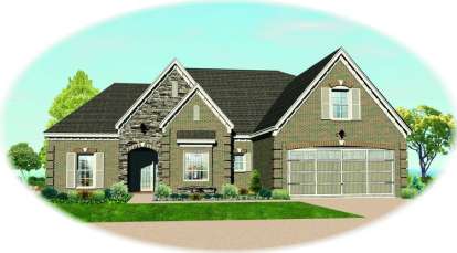 European House Plan #053-01201 Elevation Photo