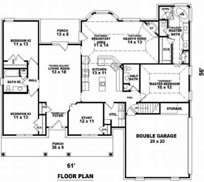 Floorplan 1 for House Plan #053-01202