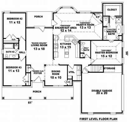 Floorplan 1 for House Plan #053-01203