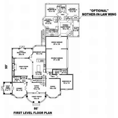 Floorplan 1 for House Plan #053-01206