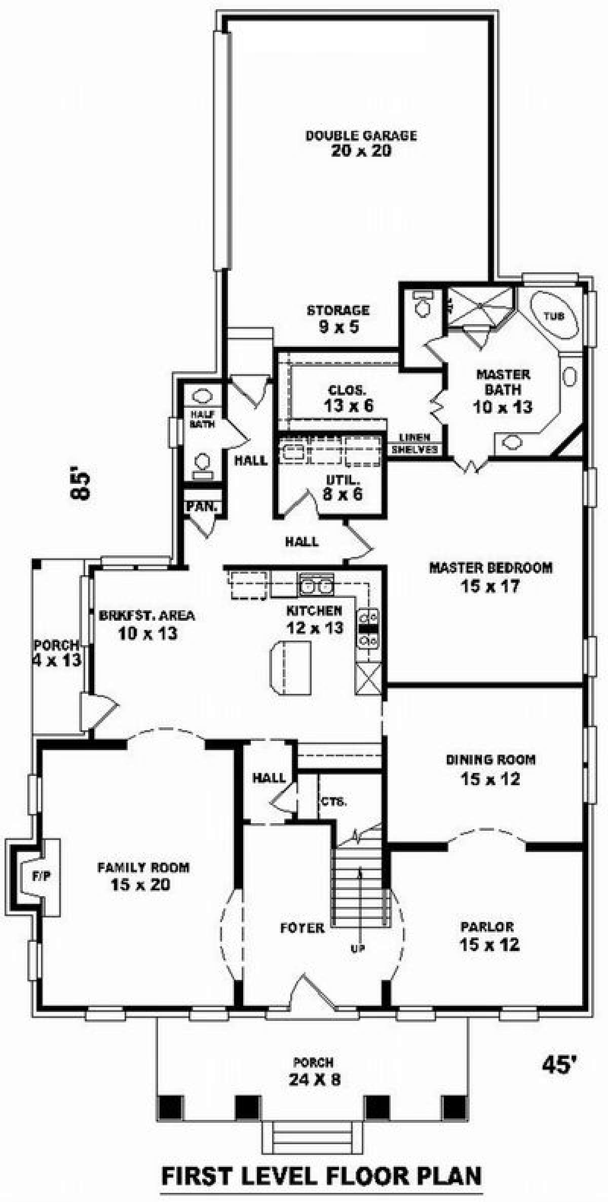 Floorplan 1 for House Plan #053-01207