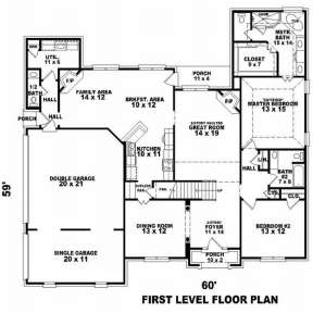 Floorplan 1 for House Plan #053-01215