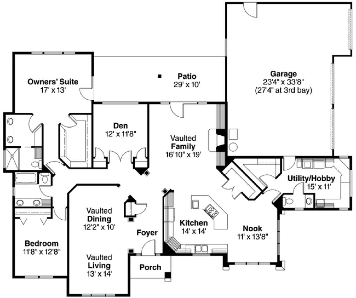 Floorplan 1 for House Plan #035-00219