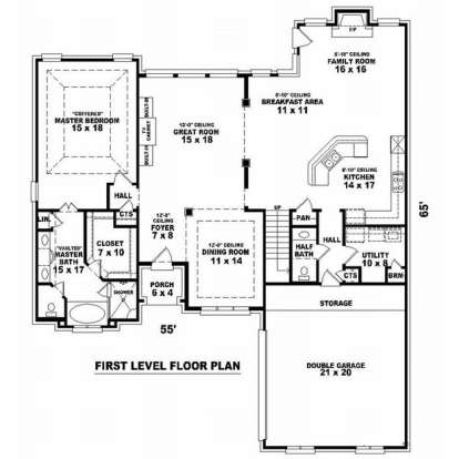 Floorplan 1 for House Plan #053-01222