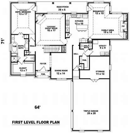 Floorplan 1 for House Plan #053-01224