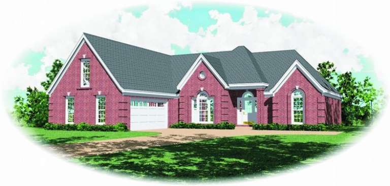 European House Plan #053-01238 Elevation Photo
