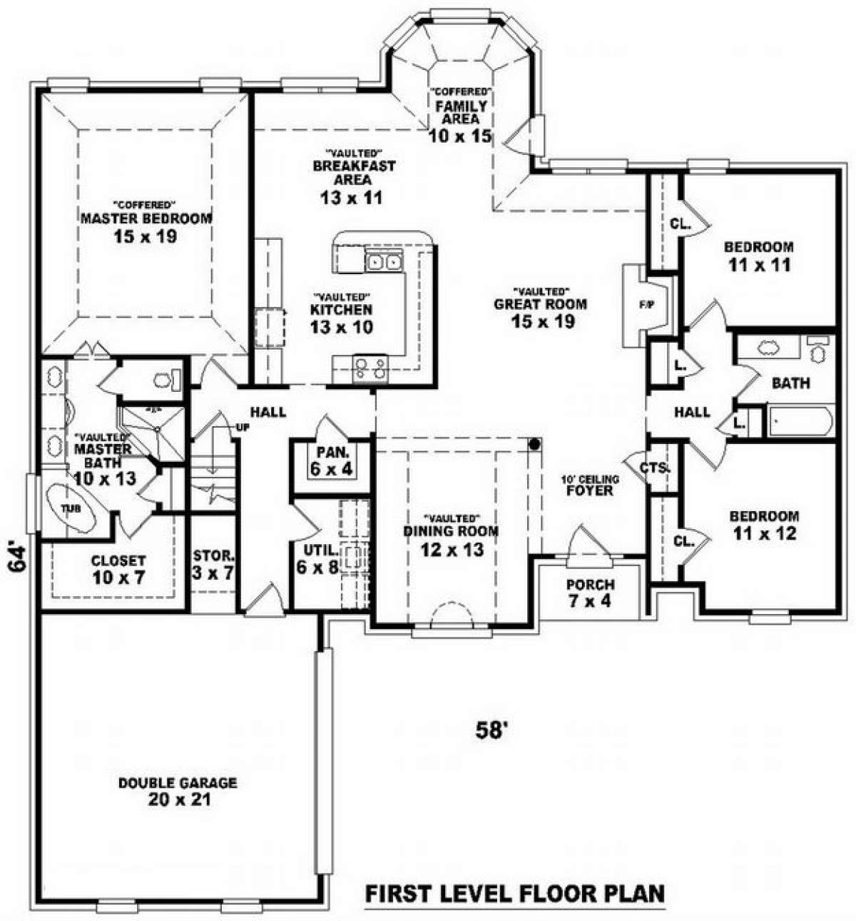 Floorplan 1 for House Plan #053-01238