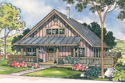 2 Bed, 2 Bath, 1305 Square Foot House Plan - #035-00221
