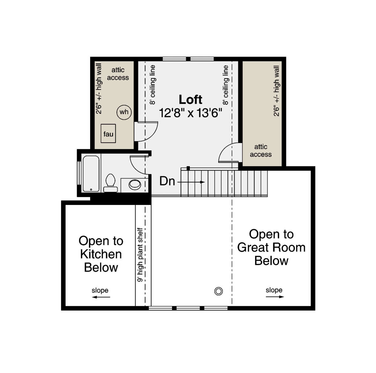 Loft Floor for House Plan #035-00221