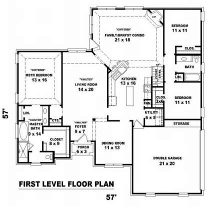 Floorplan 1 for House Plan #053-01240