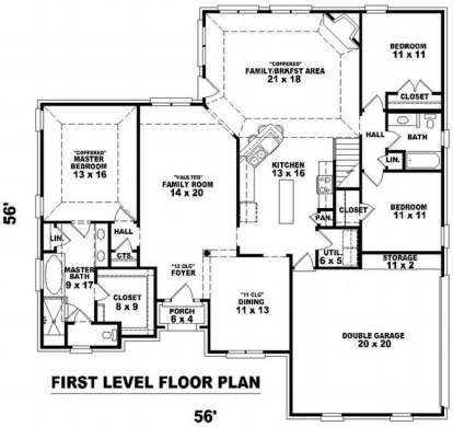 Floorplan 1 for House Plan #053-01241