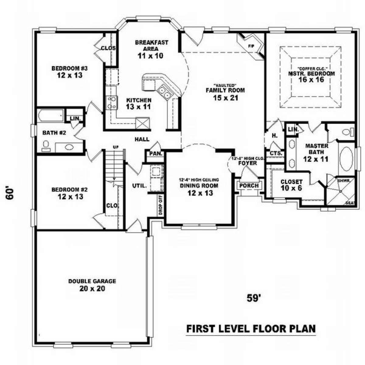 Floorplan 1 for House Plan #053-01243
