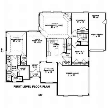 Floorplan 1 for House Plan #053-01246