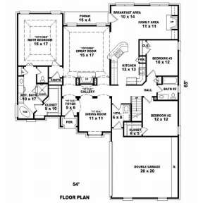 Floorplan 1 for House Plan #053-01248