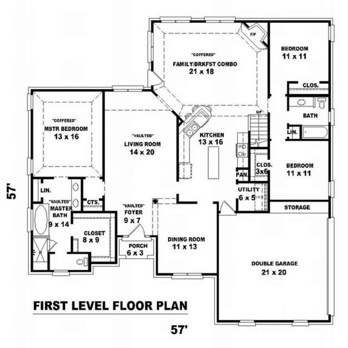 Floorplan 1 for House Plan #053-01250
