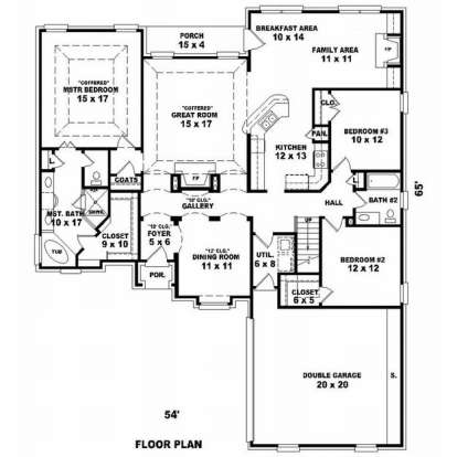 Floorplan 1 for House Plan #053-01253