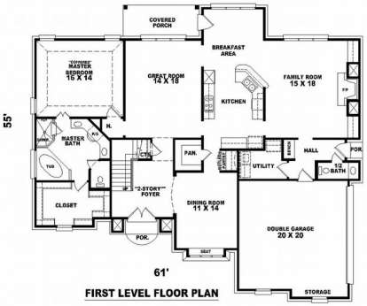 Floorplan 1 for House Plan #053-01254