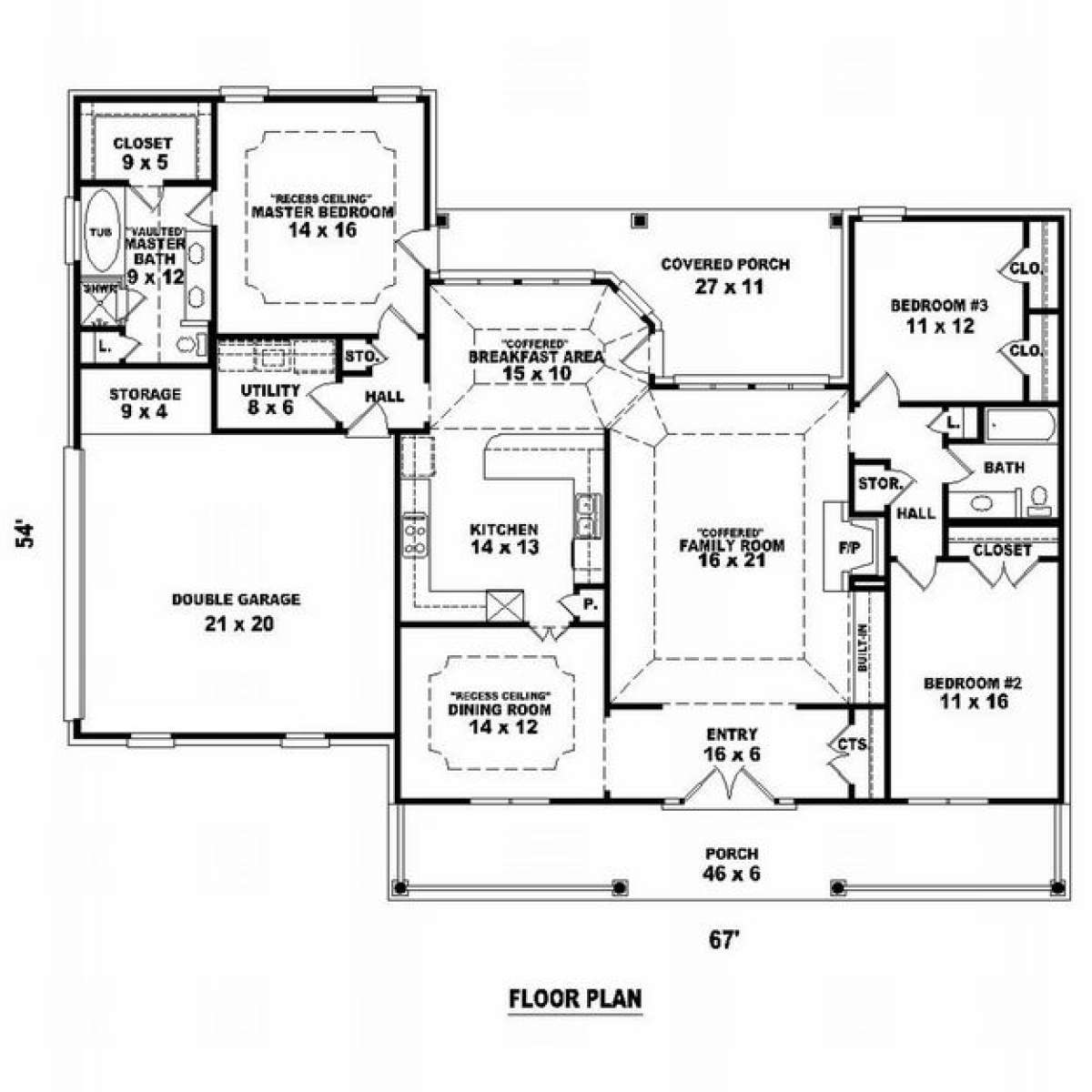 Floorplan 1 for House Plan #053-01262