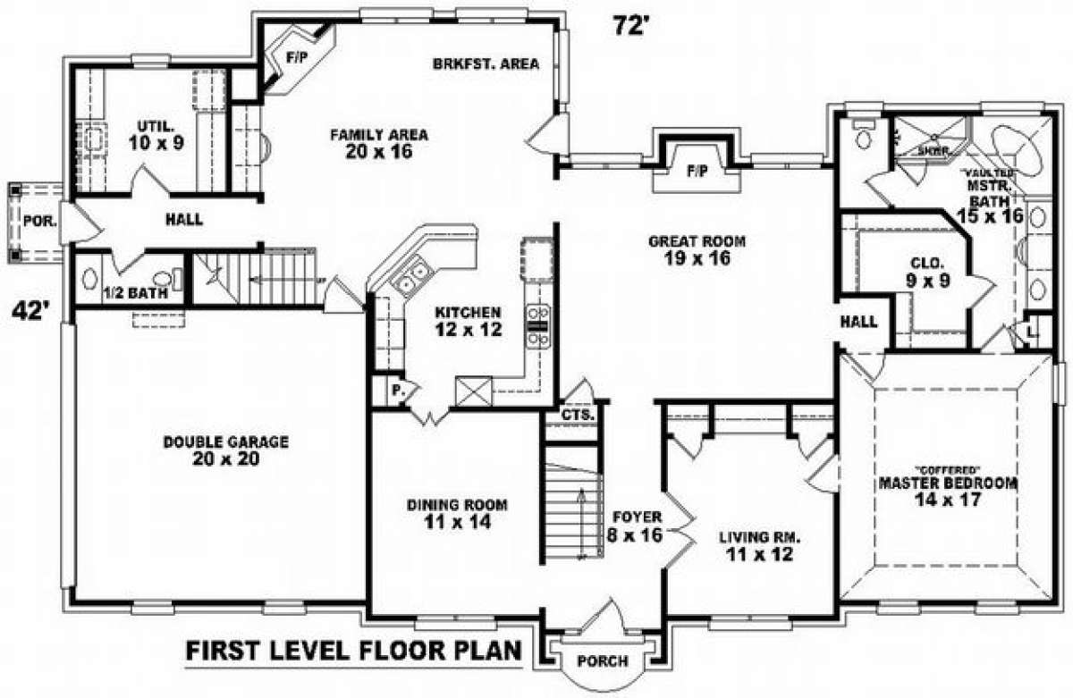 Floorplan 1 for House Plan #053-01266