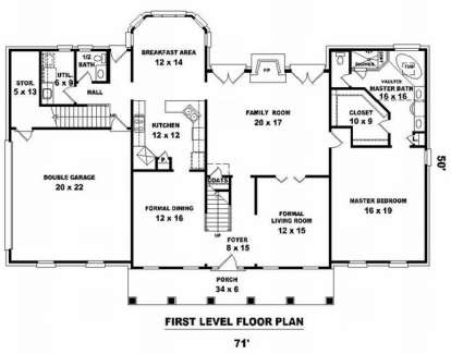 Floorplan 1 for House Plan #053-01267