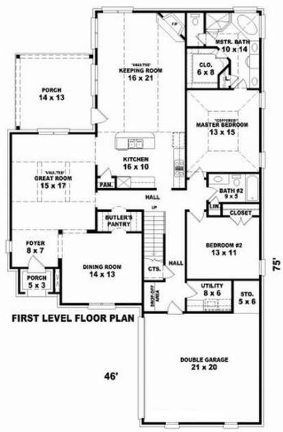 Floorplan 1 for House Plan #053-01268