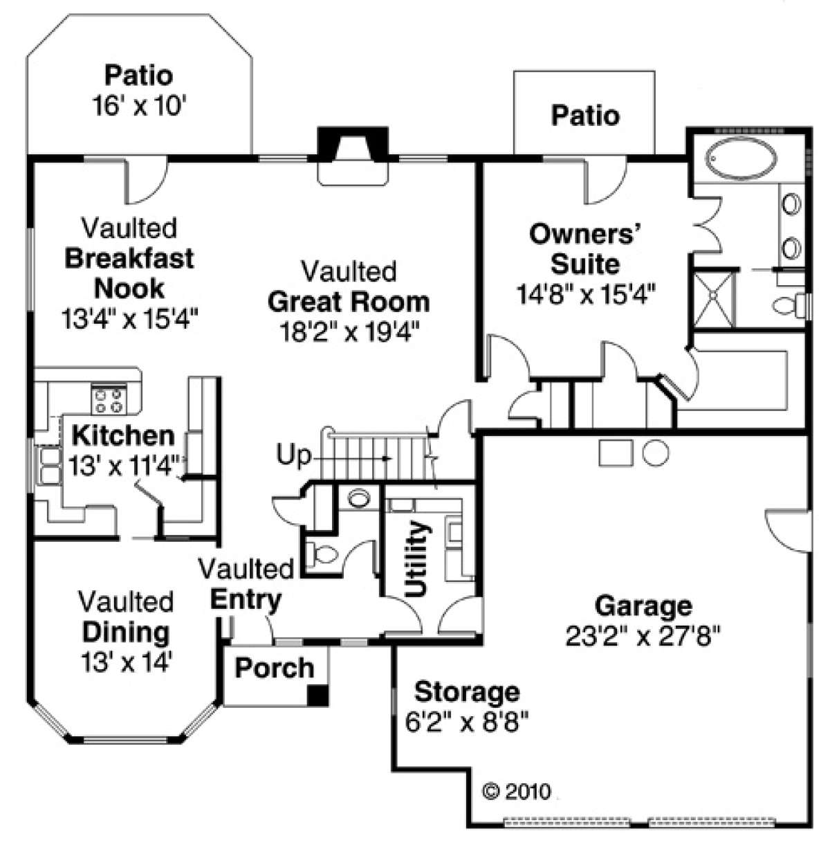 First Floor for House Plan #035-00224
