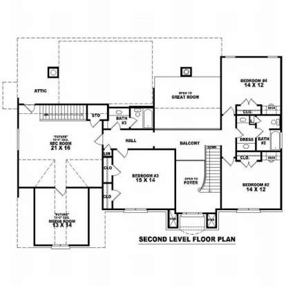 Floorplan 2 for House Plan #053-01272