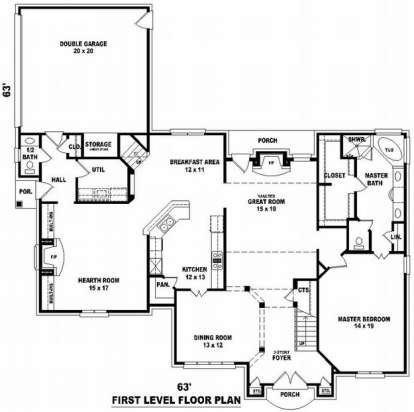 Floorplan 1 for House Plan #053-01273