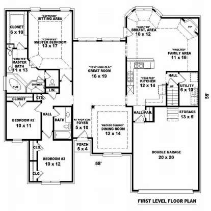 Floorplan 1 for House Plan #053-01286