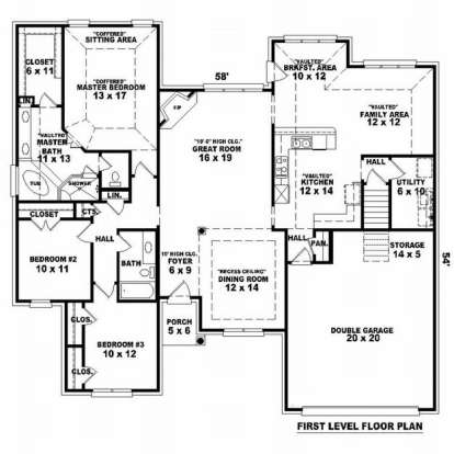Floorplan 1 for House Plan #053-01288