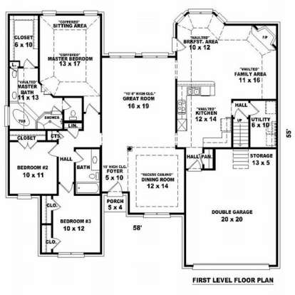 Floorplan 1 for House Plan #053-01290