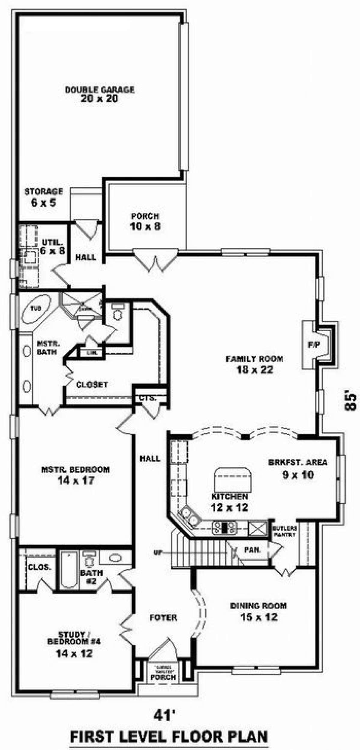 Floorplan 1 for House Plan #053-01293