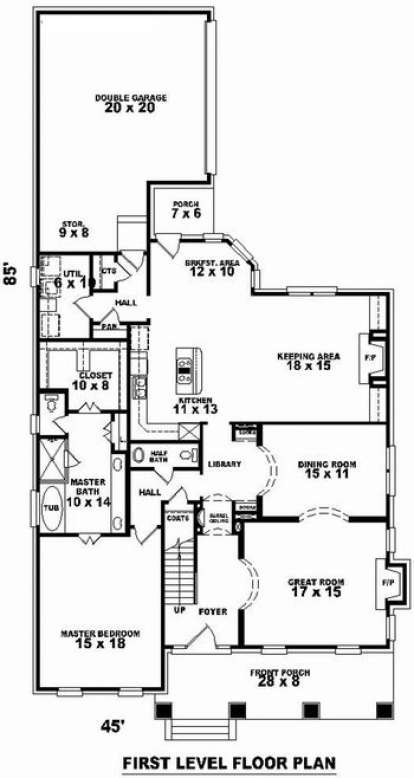 Floorplan 1 for House Plan #053-01294