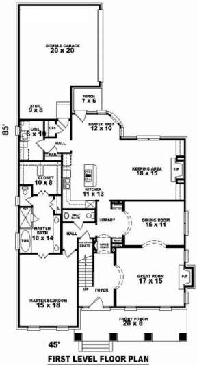 Floorplan 1 for House Plan #053-01297