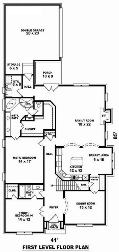 Floorplan 1 for House Plan #053-01298