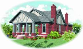 Narrow Lot House Plan #053-01299 Elevation Photo