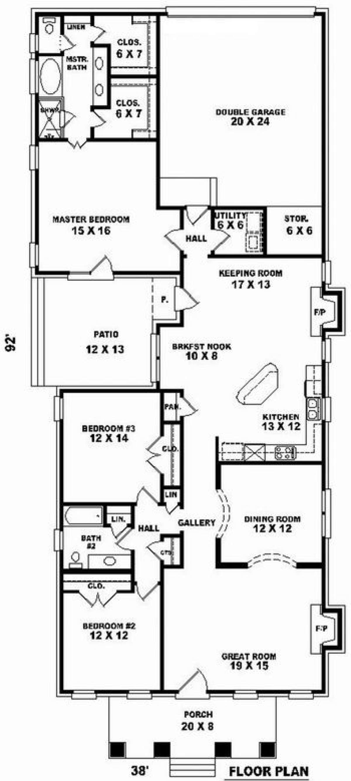 Floorplan 1 for House Plan #053-01299