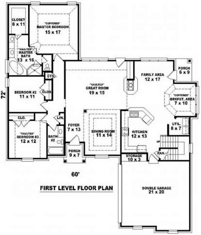 Floorplan 1 for House Plan #053-01301