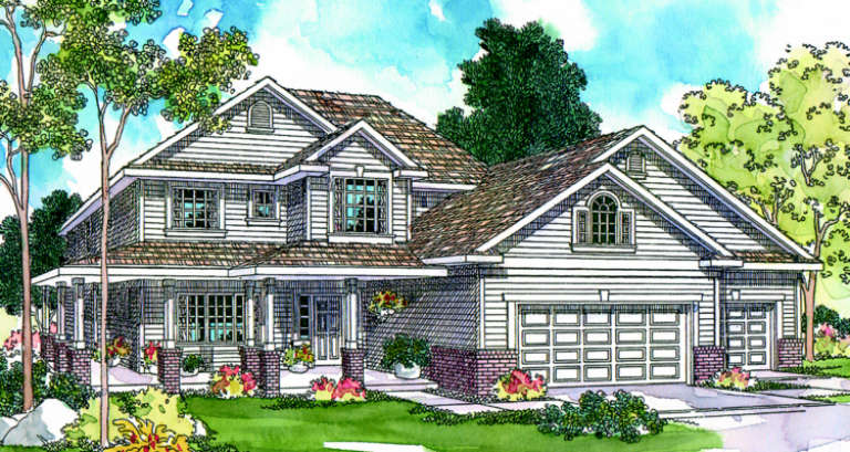 Country House Plan #035-00228 Elevation Photo