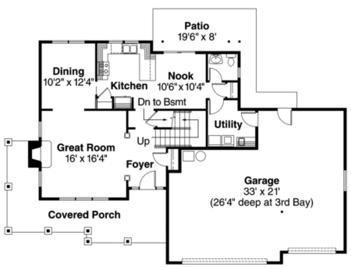 First Floor for House Plan #035-00228