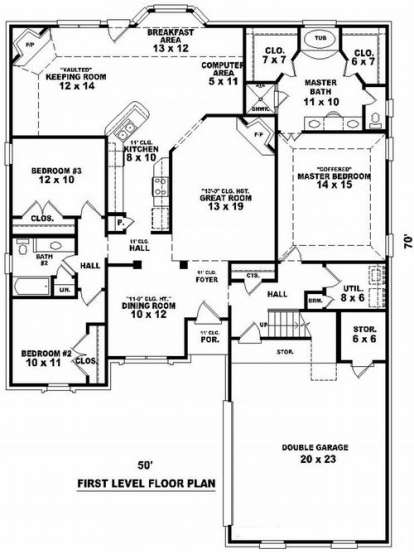 Floorplan 1 for House Plan #053-01313
