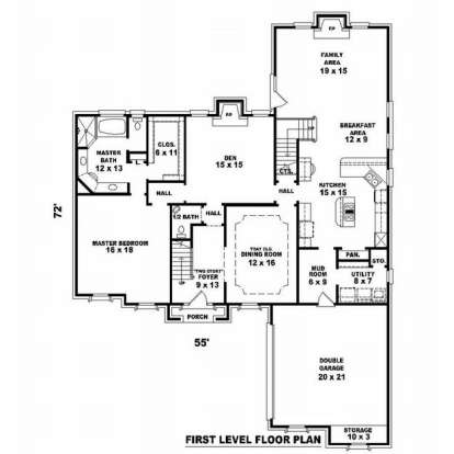 Floorplan 1 for House Plan #053-01317