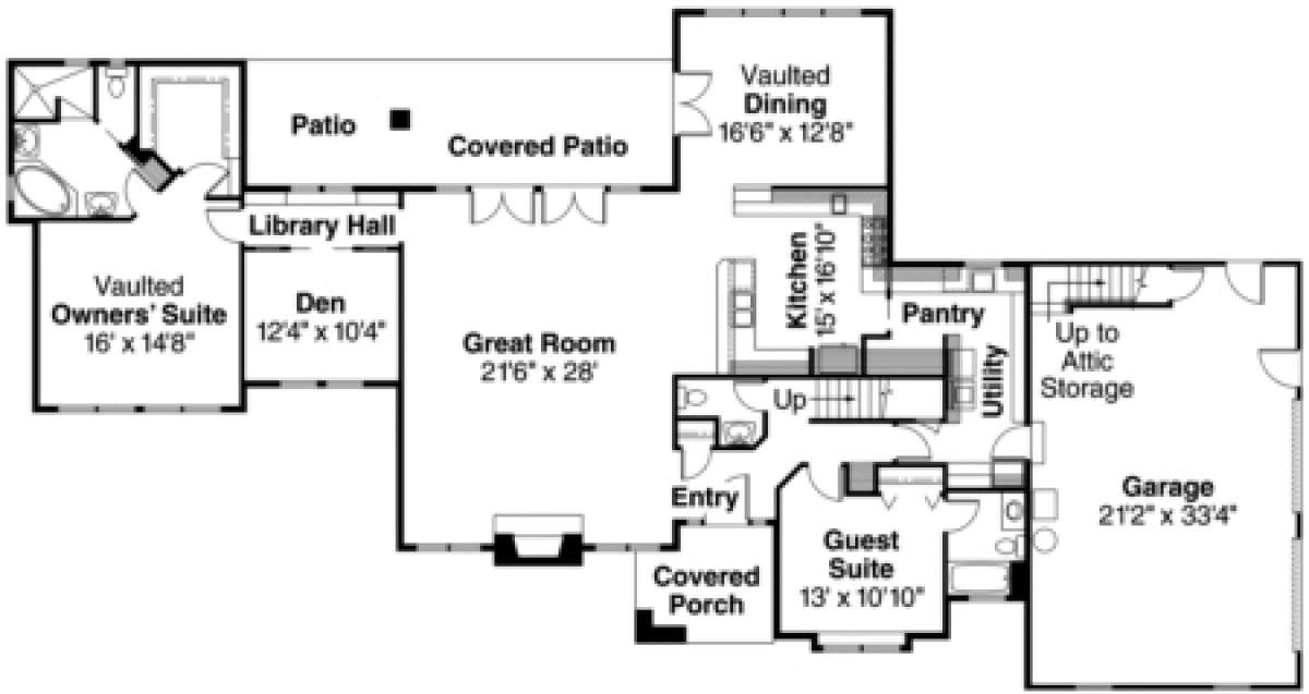 First Floor for House Plan #035-00229