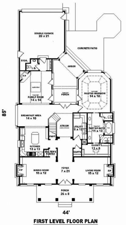 Floorplan 1 for House Plan #053-01322
