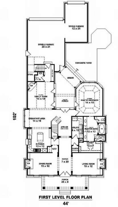 Floorplan 1 for House Plan #053-01323
