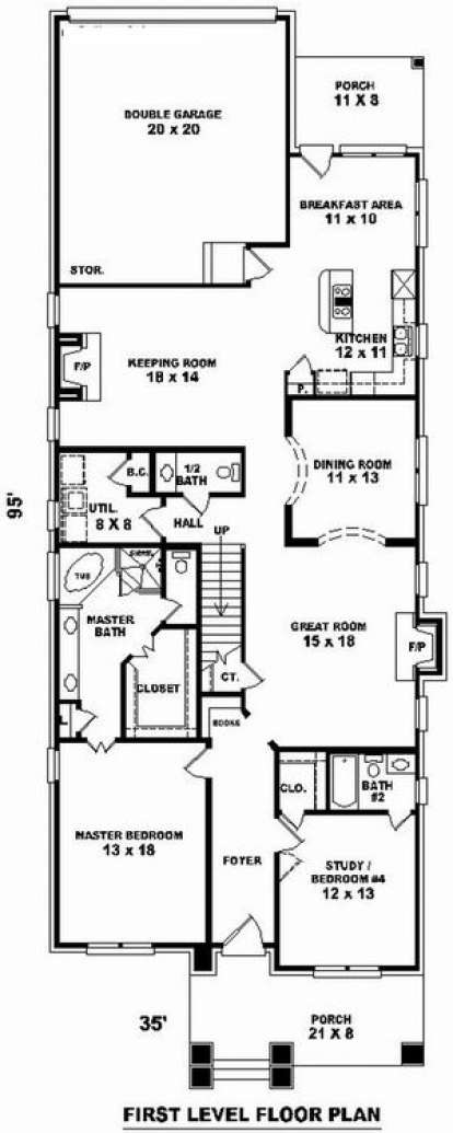 Floorplan 1 for House Plan #053-01337